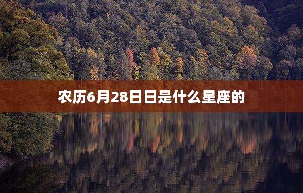 农历6月28日日是什么星座的