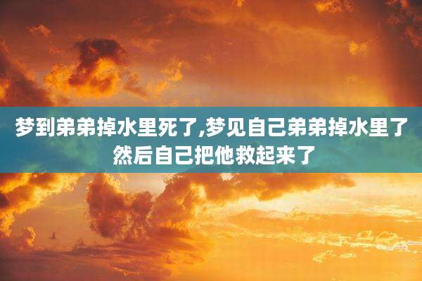 梦到弟弟掉水里死了,梦见自己弟弟掉水里了 然后自己把他救起来了