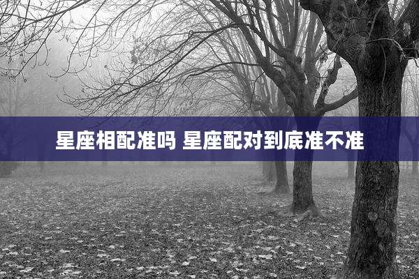 星座相配准吗 星座配对到底准不准
