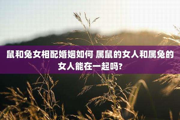 鼠和兔女相配婚姻如何 属鼠的女人和属兔的女人能在一起吗?