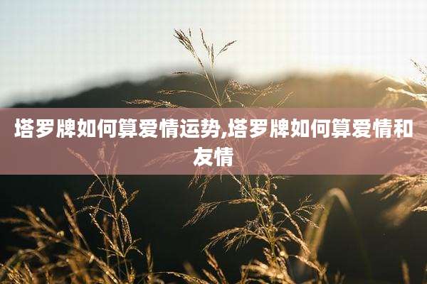 塔罗牌如何算爱情运势,塔罗牌如何算爱情和友情