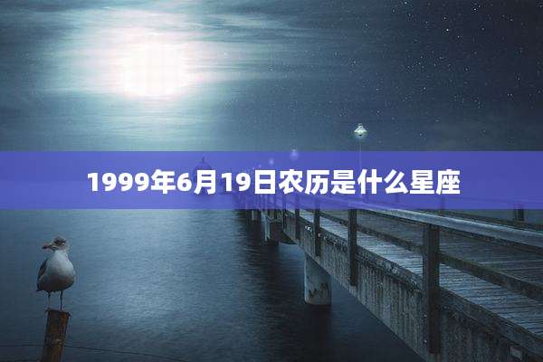 1999年6月19日农历是什么星座
