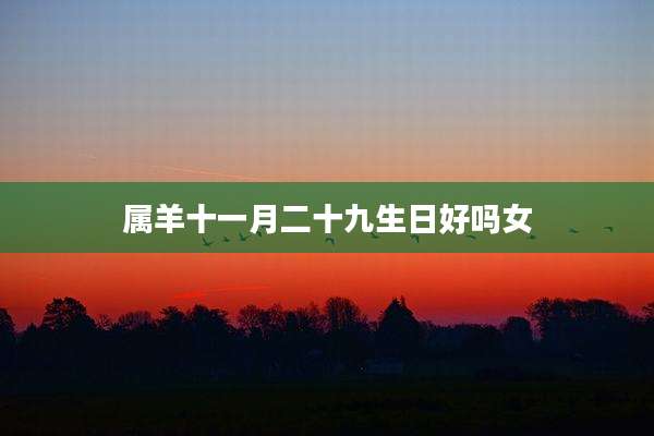 属羊十一月二十九生日好吗女