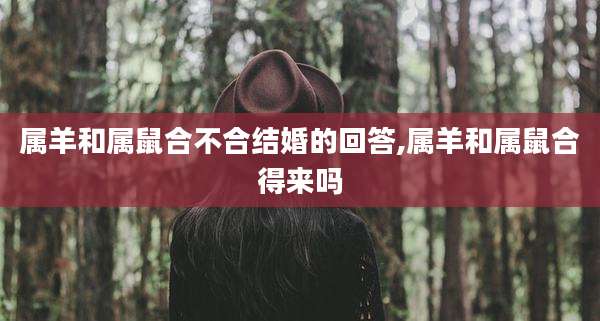 属羊和属鼠合不合结婚的回答,属羊和属鼠合得来吗
