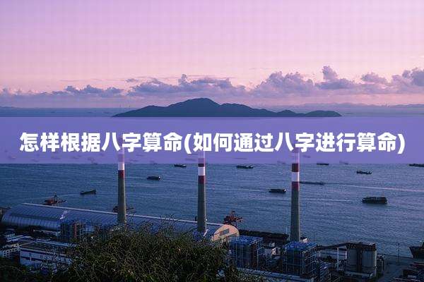 怎样根据八字算命(如何通过八字进行算命)