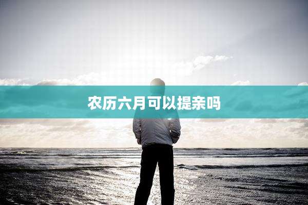 农历六月可以提亲吗