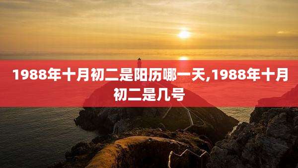 1988年十月初二是阳历哪一天,1988年十月初二是几号