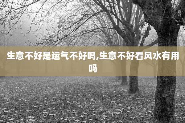 生意不好是运气不好吗,生意不好看风水有用吗