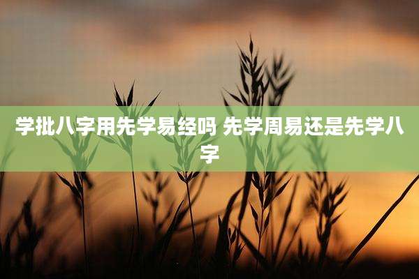 学批八字用先学易经吗 先学周易还是先学八字