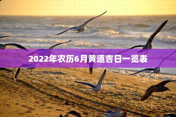 2022年农历6月黄道吉日一览表