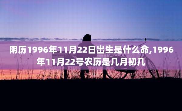 阴历1996年11月22日出生是什么命,1996年11月22号农历是几月初几