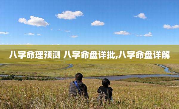 八字命理预测 八字命盘详批,八字命盘详解