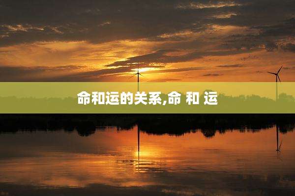 命和运的关系,命 和 运