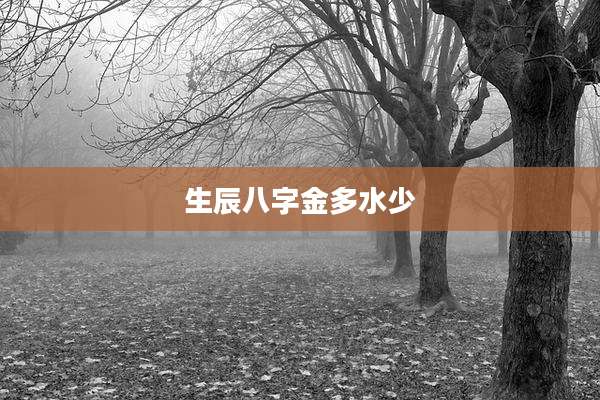 生辰八字金多水少