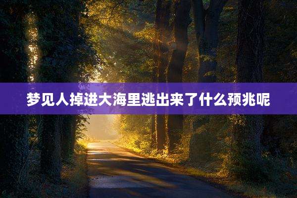 梦见人掉进大海里逃出来了什么预兆呢