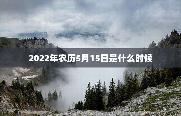 2022年农历5月15日是什么时候