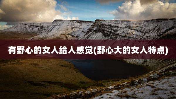 有野心的女人给人感觉(野心大的女人特点)