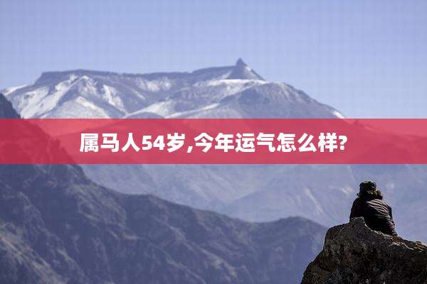 属马人54岁,今年运气怎么样?