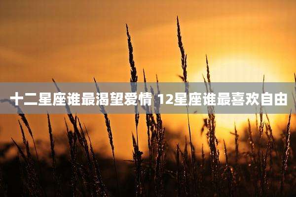 十二星座谁最渴望爱情 12星座谁最喜欢自由