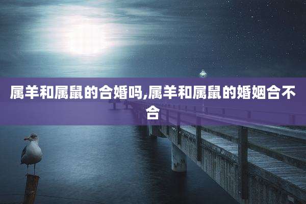 属羊和属鼠的合婚吗,属羊和属鼠的婚姻合不合