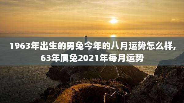 1963年出生的男兔今年的八月运势怎么样,63年属兔2021年每月运势