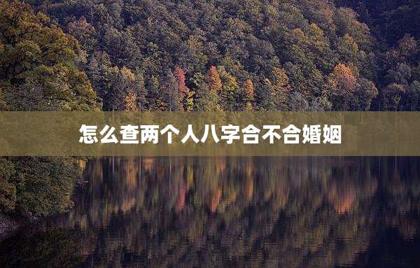 怎么查两个人八字合不合婚姻