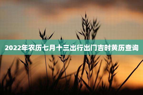 2022年农历七月十三出行出门吉时黄历查询