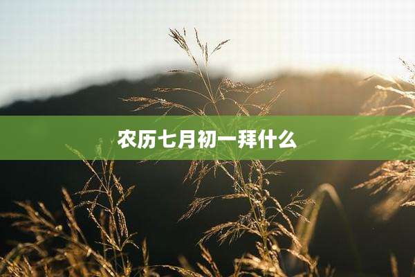 农历七月初一拜什么