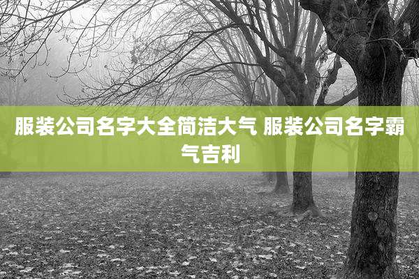 服装公司名字大全简洁大气 服装公司名字霸气吉利