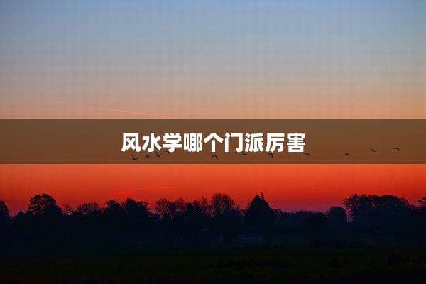 风水学哪个门派厉害