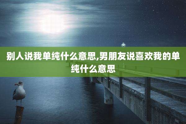 别人说我单纯什么意思,男朋友说喜欢我的单纯什么意思