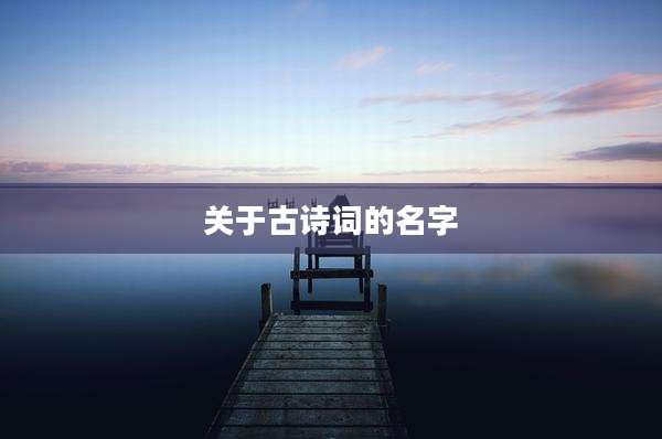 关于古诗词的名字