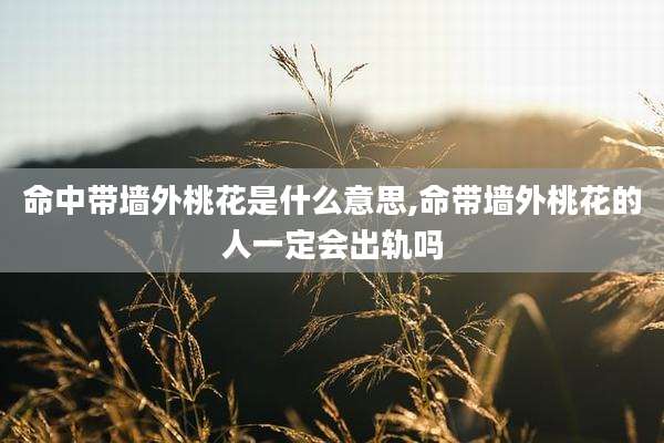 命中带墙外桃花是什么意思,命带墙外桃花的人一定会出轨吗