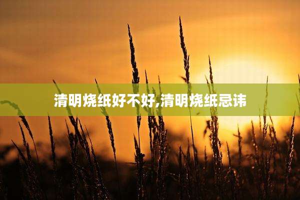 清明烧纸好不好,清明烧纸忌讳