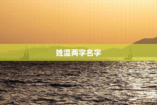 姓温两字名字