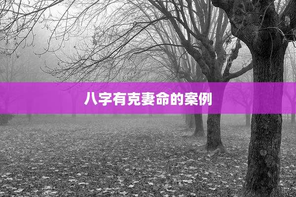 八字有克妻命的案例