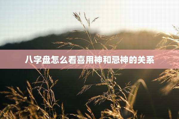 八字盘怎么看喜用神和忌神的关系