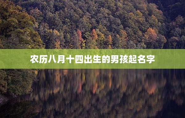 农历八月十四出生的男孩起名字