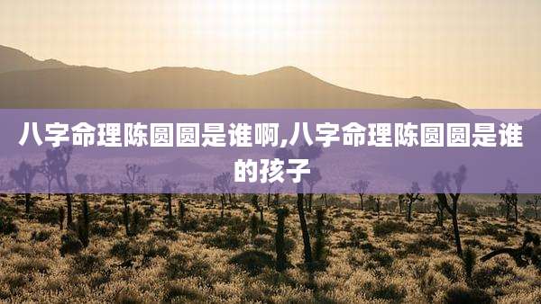 八字命理陈圆圆是谁啊,八字命理陈圆圆是谁的孩子