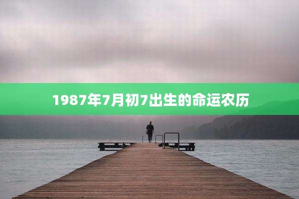 1987年7月初7出生的命运农历