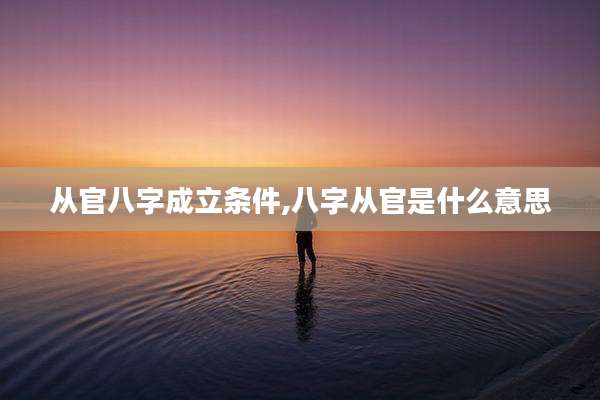 从官八字成立条件,八字从官是什么意思