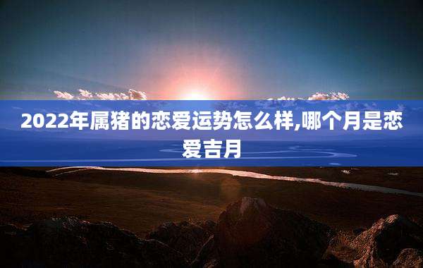 2022年属猪的恋爱运势怎么样,哪个月是恋爱吉月