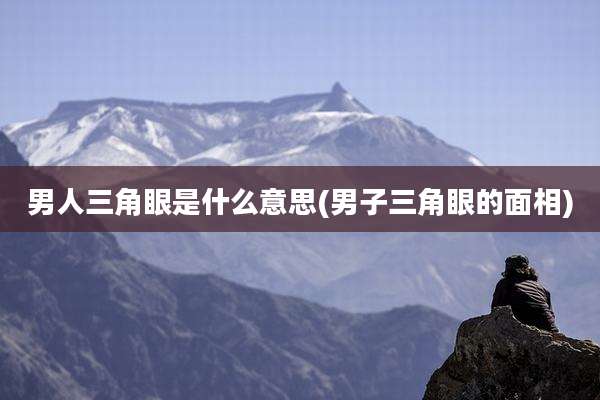 男人三角眼是什么意思(男子三角眼的面相)
