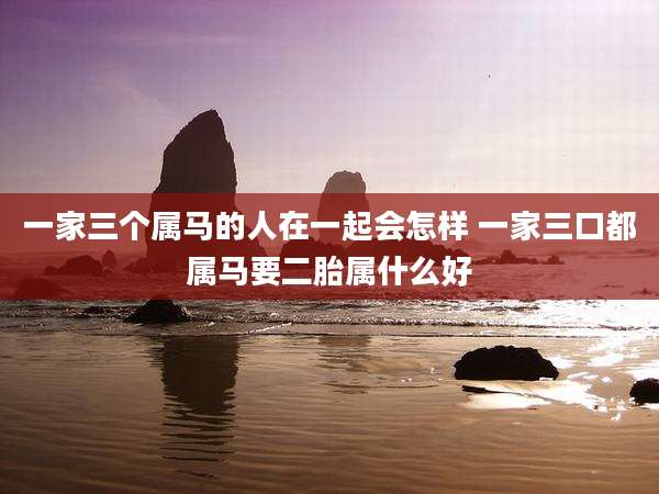 一家三个属马的人在一起会怎样 一家三口都属马要二胎属什么好