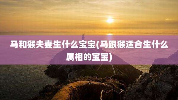 马和猴夫妻生什么宝宝(马跟猴适合生什么属相的宝宝)