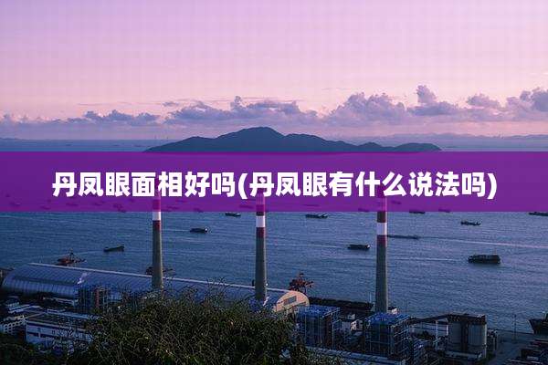丹凤眼面相好吗(丹凤眼有什么说法吗)
