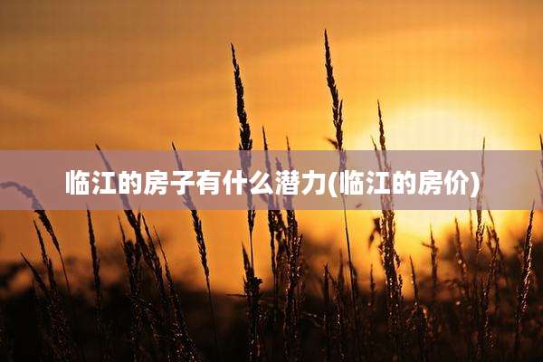 临江的房子有什么潜力(临江的房价)