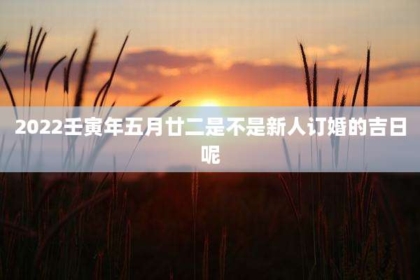 2022壬寅年五月廿二是不是新人订婚的吉日呢