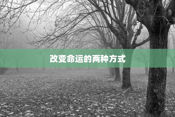 改变命运的两种方式