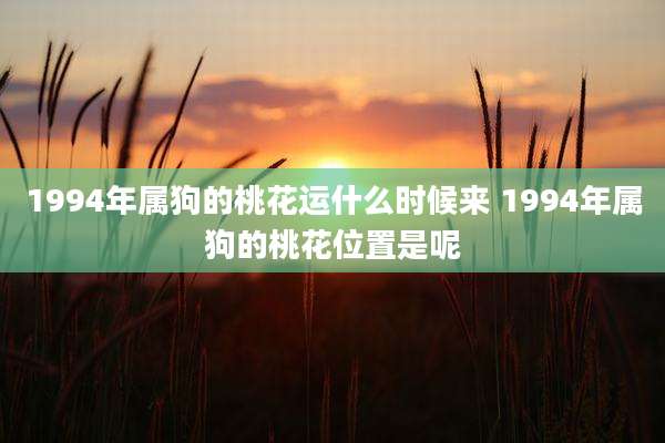 1994年属狗的桃花运什么时候来 1994年属狗的桃花位置是呢